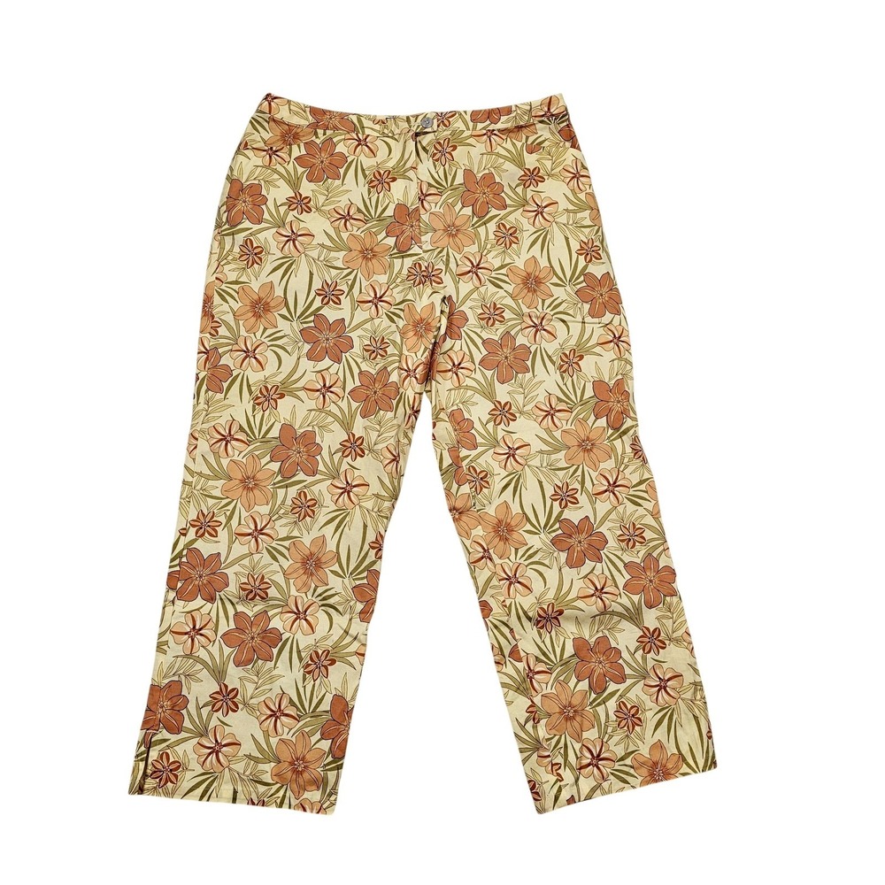 Tommy Bahama Capri Pants Womens 8 Multicolor Floral Stretch Twill Tropical
